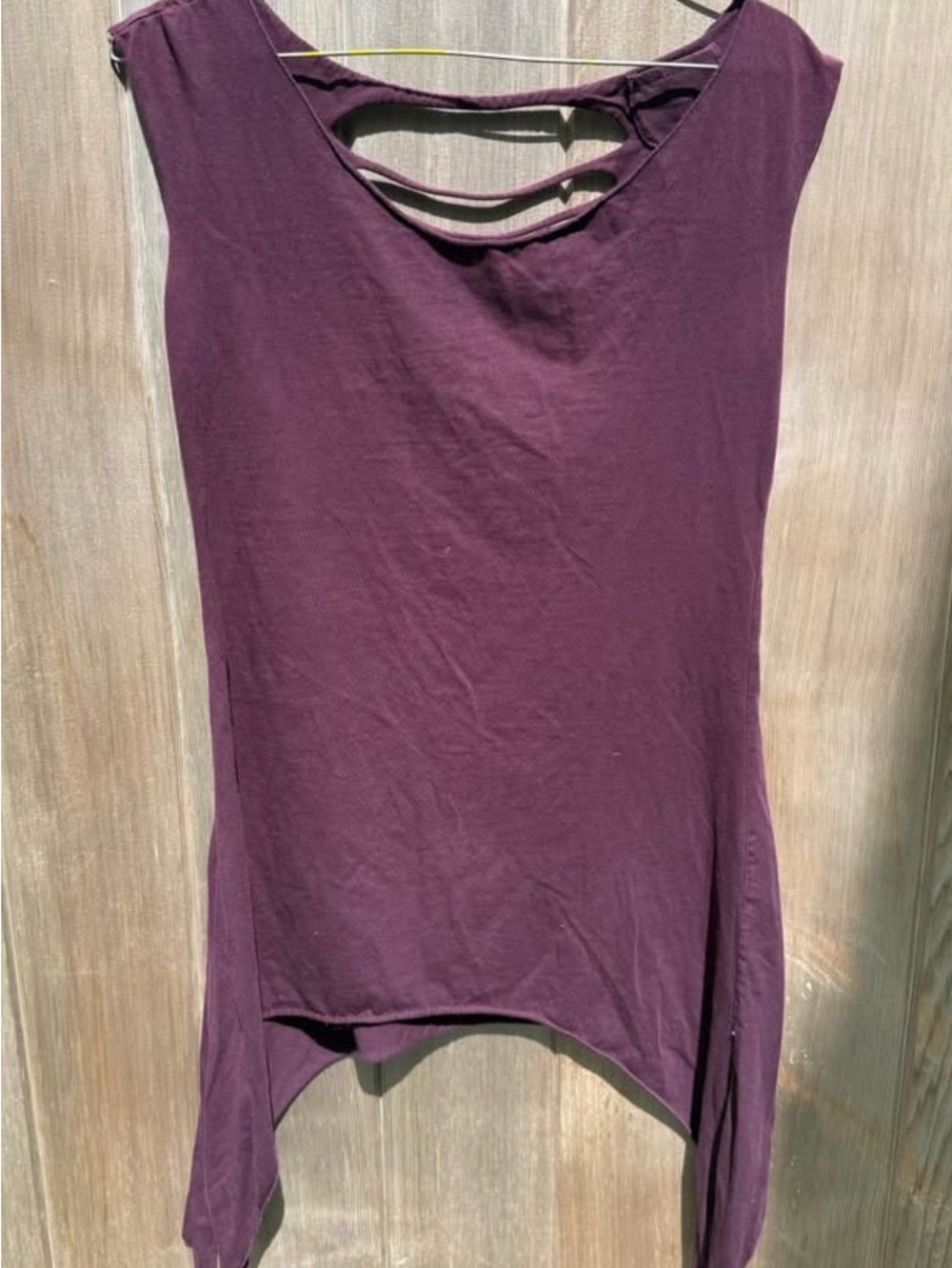 Women's Purple Sleeveless Asymmetrical Tank Top